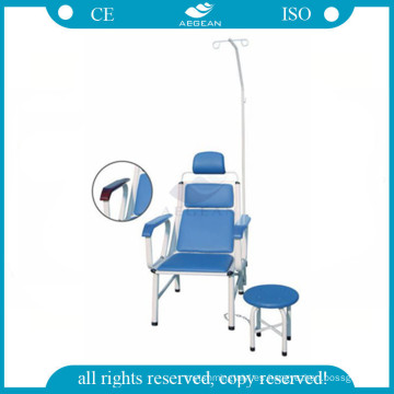 AG-TC002 azul inyección de hospital de acero inoxidable de alta calidad silla de transfusión